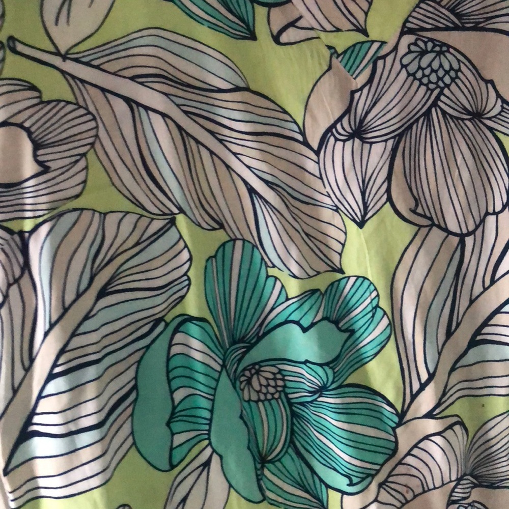 green and blue floral dress